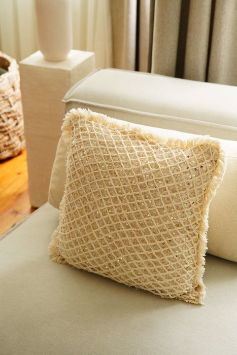 Aberto Design Funda de Cojín Beige 43 x 43 cm KET007 Aberto Design Funda de Cojín Beige 43 x 43 cm KET007